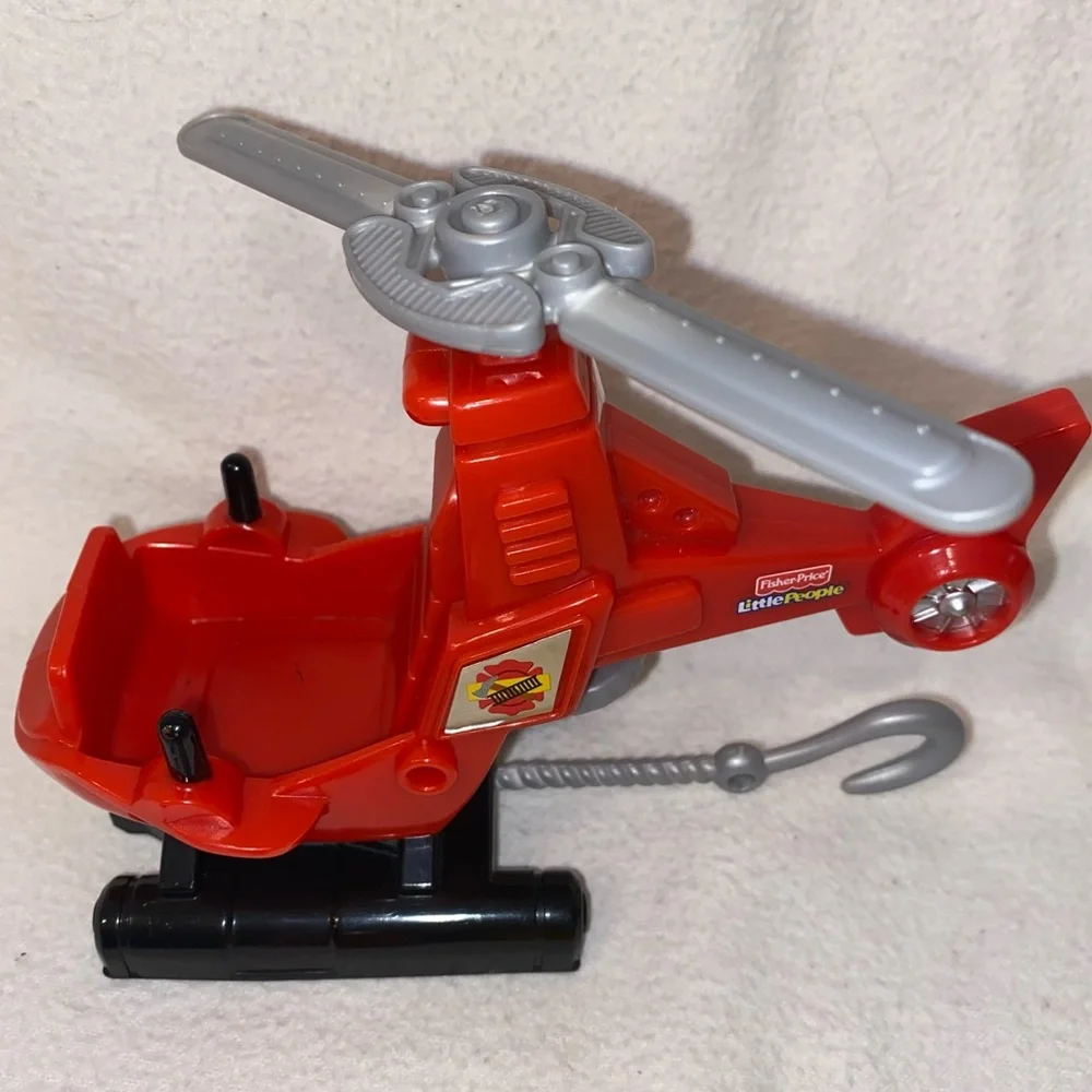 Little People Fire Rescue set , Drew, helicopter, basket, ladder